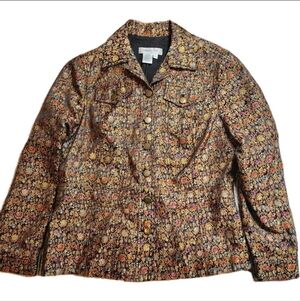 Coldwater Creek Petite Medium Tapestry Jacket - Floral Artsy Boho - Petite Med